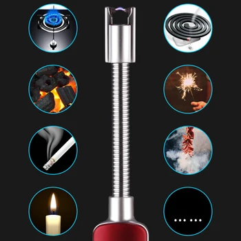 

USB Pulse Hose Electric Lighter Home Kitchen Ignition Rod Natural Gas Rechargeable Flameless Lgnition Electronic Charging Arc