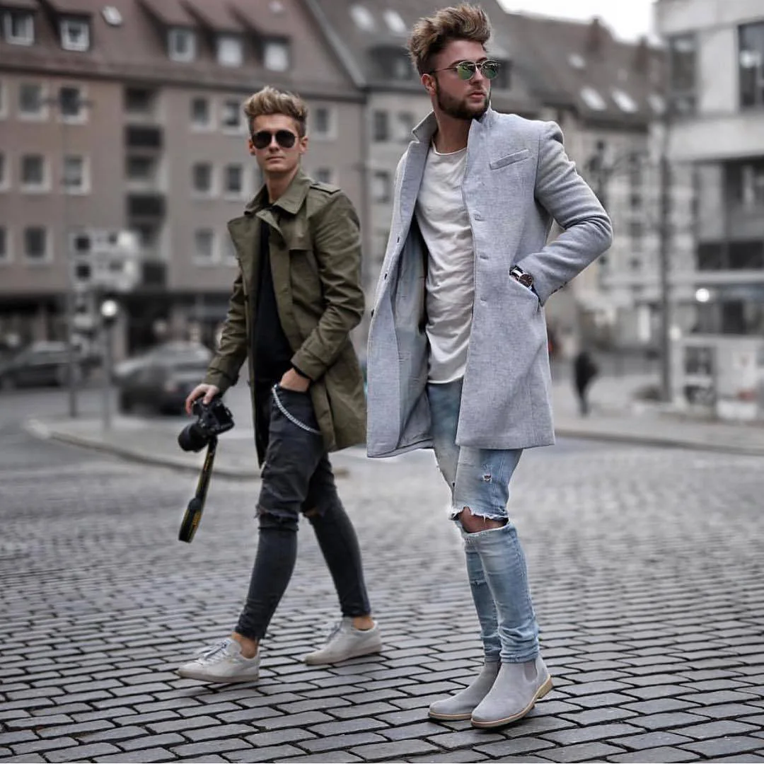 80% OFF Autumn Long Men's Trench Coats 2019 Causal Thick Wool Blends Loose Windbreaker Winter Jacket Vintage Plus Size Overcoats 3XL