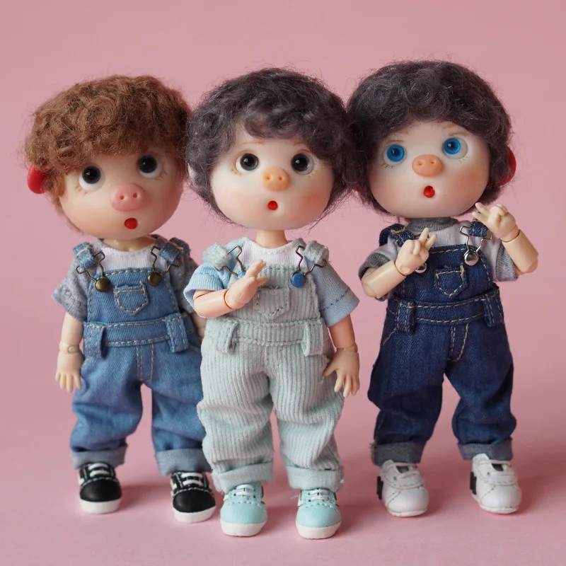 Ob11 baby trousers denim trousers 1/12 bjd doll clothes GSC merlot pig corduroy trousers Mini Obitsu 11 doll Accessories