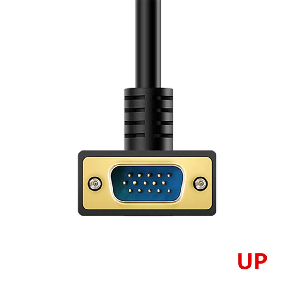 UP 90 Degree Down UP Right Angled VGA 3+9 RGB 15Pin Male to Male Projectors Monitors Cable Adapter 1.5m 3m 5m 10m 15m 20m - Цвет: UP