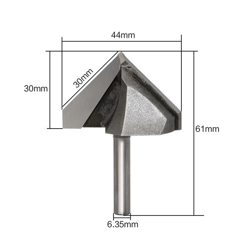 90 Degree V Groove Router Bit CNC 6.35 Shank Milling Cutter Engraving Woodworking Tool For Aluminum Composite Panel Slotting