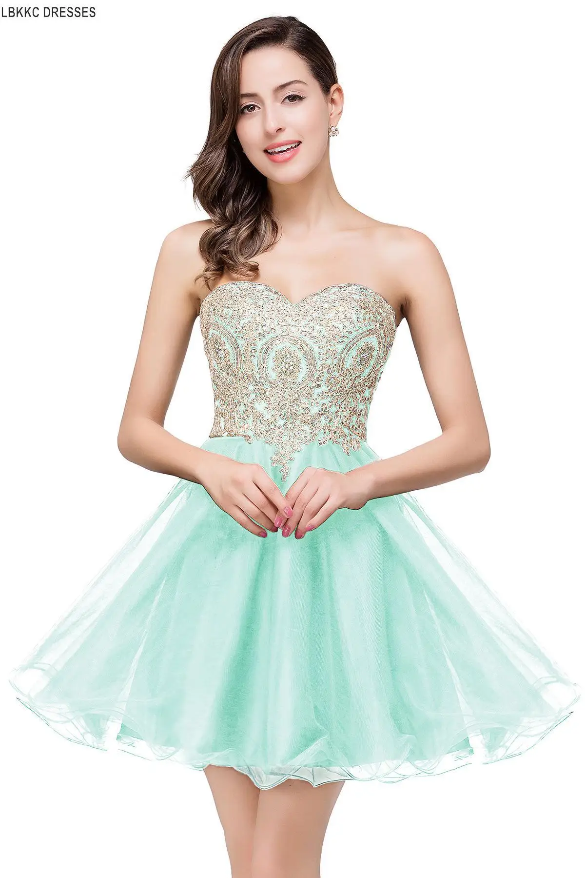 Vestidos De Renda, золотые кружевные черные платья для выпускного вечера, короткие платья для выпускного вечера, платья для выпускного вечера для 8 класса - Цвет: mint green