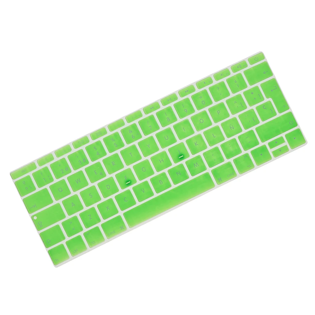 Soft-Touch Thin Waterproof Washable Silicone Keyboard Protector Spanish Phonetic Keyboard Film European Fits for 12inch Macbook