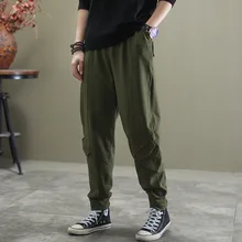 Amy green black coffee  Cotton pant for female spring Newest Regular Solid Color Pants for women Casual Cuffless Trousers Z2