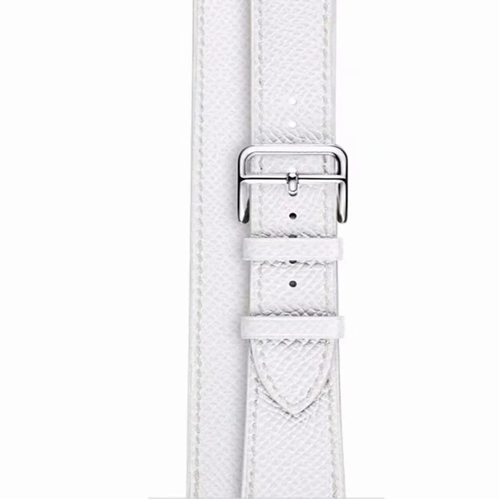 Кожаный браслет с двумя кольцами для Apple Watch 1 2 3 42 мм 38 двухцветный ремешок iwatch series