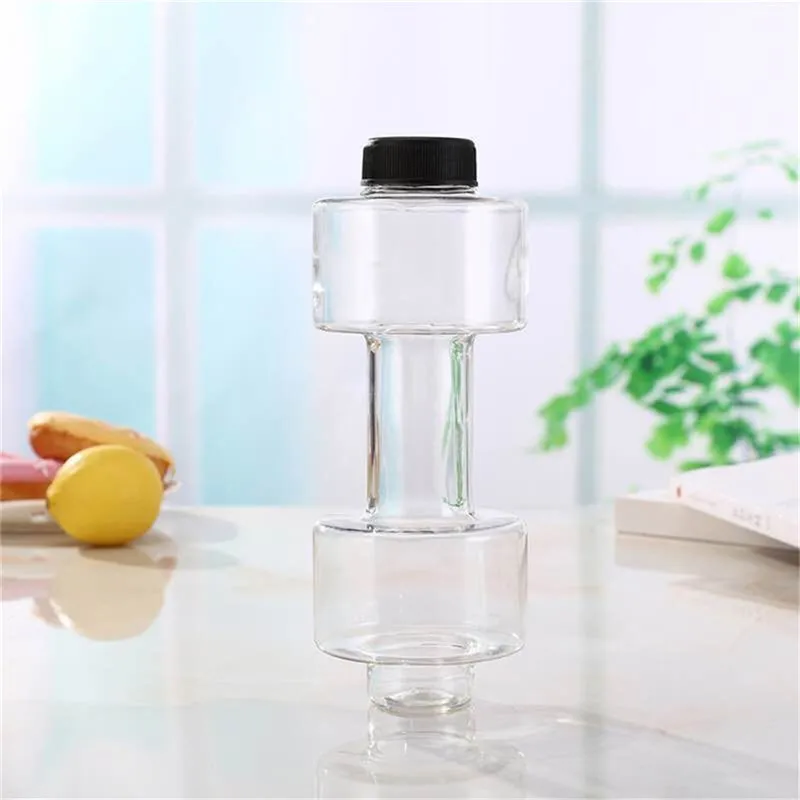 550ml Sport Dumbbell Cup Fitness Equipment Portable Leakproof Plastic Unbreakable PET Shaker For Men Gym Training