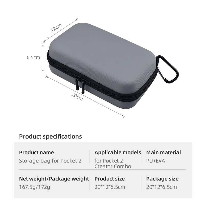 Description Picture 3 of itemfor DJI Pocket 2 Mini Carrying Case Portable Storage Bag Handbag Shock-proof Box Set Handheld Gimbal Camera Accessories
