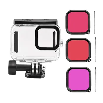

4pcs/set Waterproof Case + Filter For Gopro 9 Waterproof Shell Diving Shell Filter Sports Camera Protective Shell Accessory