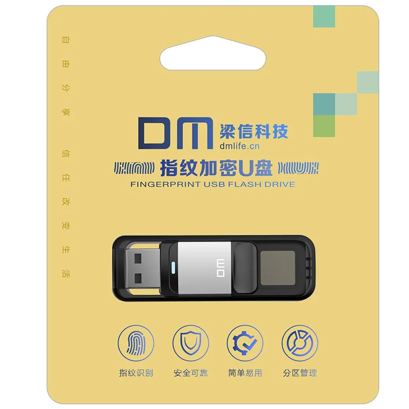 DM PD061 USB флеш-накопитель с 32 Гб, зашифрованный отпечаток пальца, Usb флешка 64 ГБ, usb 2,0, флеш-накопитель, безопасность, 128 ГБ, флешка, диск памяти