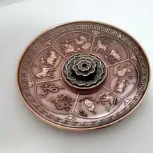 Печь благовония база благовония палочка красная бронза Дракон шаблон горелка держатель 12 Китайский Зодиак тарелка-кадило свечи для ароматерапии