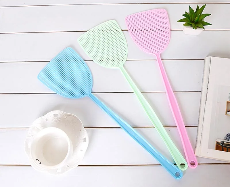 Pest Control Manual Plastic Durable Long Handle 1pc Fly Swatter