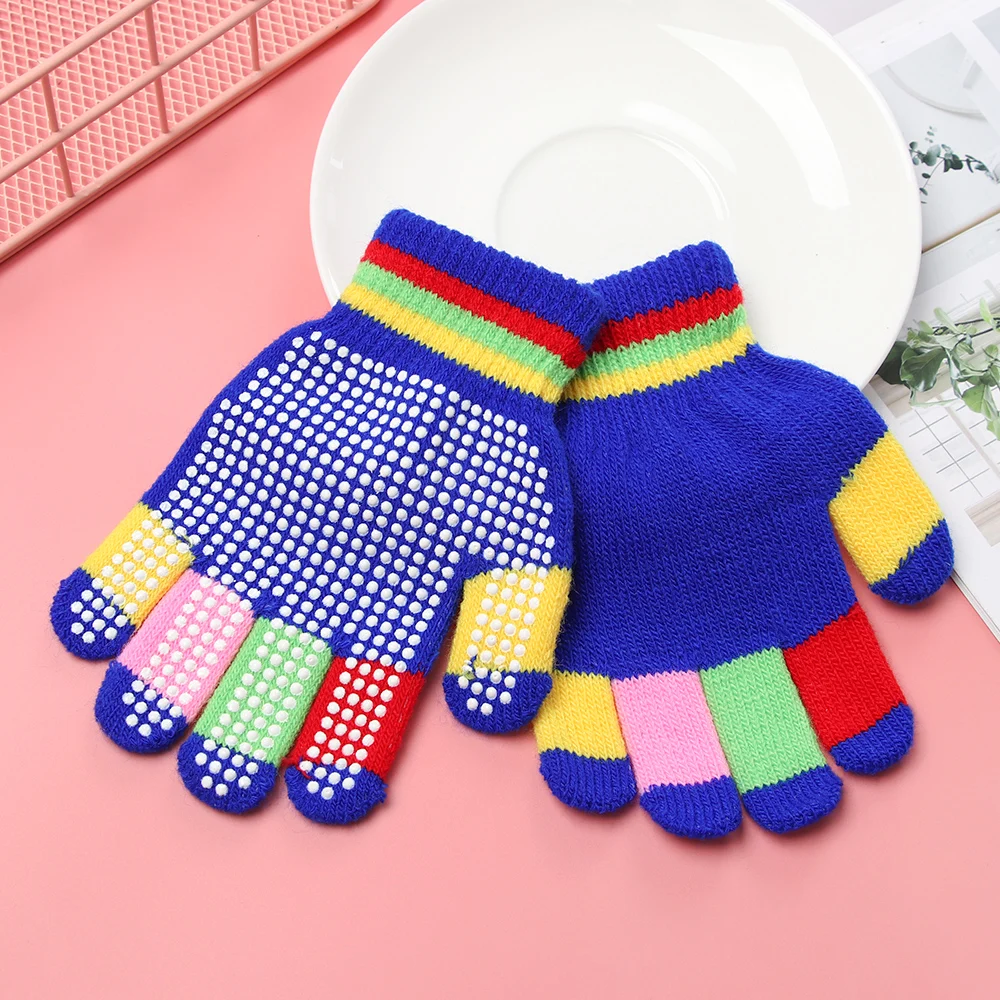 Children Gloves Student Magic Non-slip Rubber Winter Warm Stretch Gloves Boys Girls Sport Ski Cycling Fishing Slip Knit Gloves baby stroller mosquito net