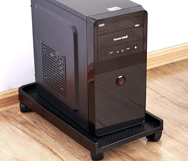 Desktop computer host bracket removable host box base tray chassis bezel pulley with brake lock wheel moving bracket LB10112