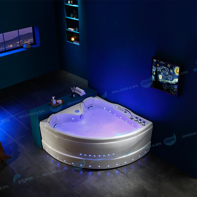 71 Acrylic LED Whirlpool & Water Massage Bathtub Decoration Transparent in  White