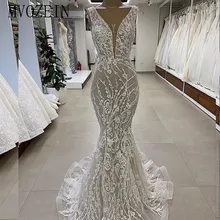 MVOZEIN, сексуальное свадебное платье русалки,, кружевное, с глубоким v-образным вырезом, без рукавов, кружевное, цвета слоновой кости, свадебное платье, свадебные платья, vestido de noiva