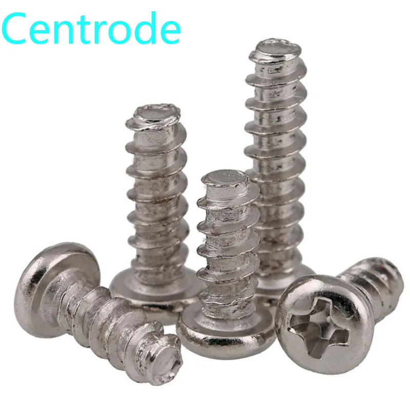 304 Stainless Steel Cross Round Head Flat Tail Self Tapping Screws PB Philip's Pan End Wood Screw M1.4-M2 20pcs | Обустройство