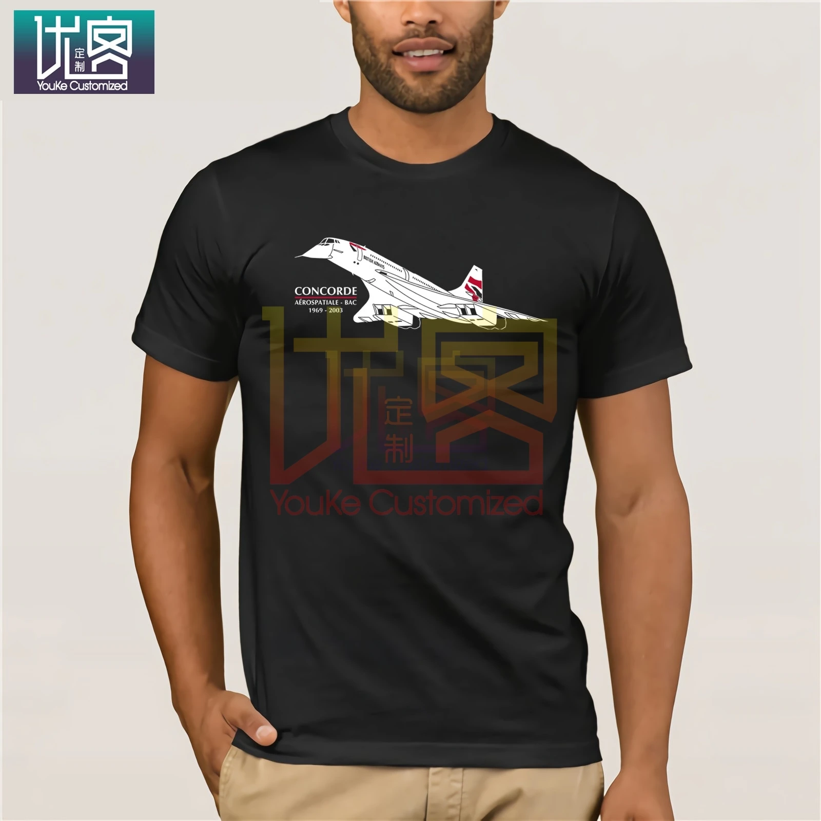 Мужская футболка с героями мультфильмов в стиле хип-хоп Aeroclassic Aviation Heritage Concorde