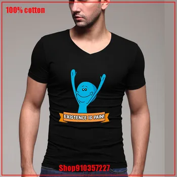 

Ri and Morty Mr Meeseeks Existence is Pain V-neck T-shirt Mens Unisex Creative Design Harajuku Cartoon t-shirt fashion Custom