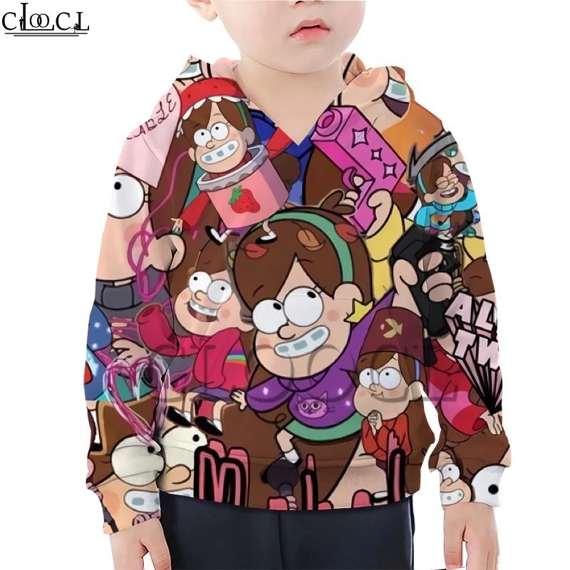 Hoodies 17 Детская толстовка с капюшоном в стиле аниме «Гравити Фолз» для мальчиков и девочек с 3D принтом «Мама и я»; Креативная одежда; толстовка с длинными рукавами; Повседневные детские топы - Цвет: Hoodies 17