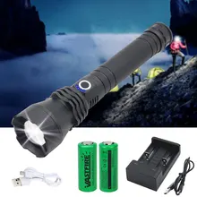 4800 люмен светодиодный фонарь для охоты XHP50, масштабируемый тактический фонарь, USB Перезаряжаемый водонепроницаемый фонарь с аккумулятором 26650/18650