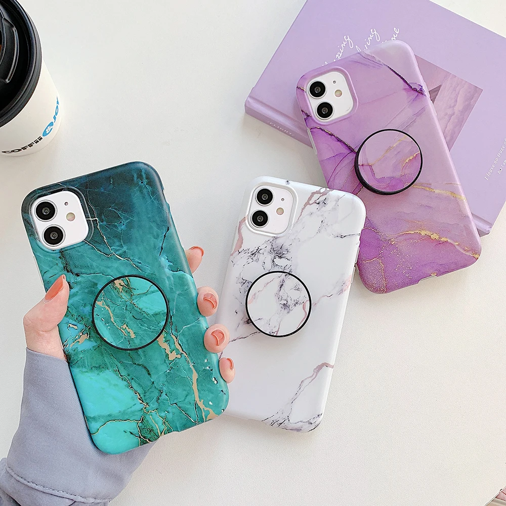LOVECOM трещина мраморный чехол для телефона с подставкой Держатель iPhone 12 Mini 11 Pro Max XR