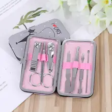 7 шт. милый кот педикюр маникюрный набор кусачки для ногтей Очиститель кутикулы Уход чехол