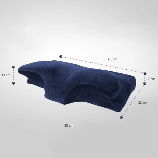 YRHCD nuovo stile memoria a rimbalzo lento cuscino cervicale design a forma di corno ortopedico protezione del collo dimensioni del cuscino in 60x30x13cm 6
