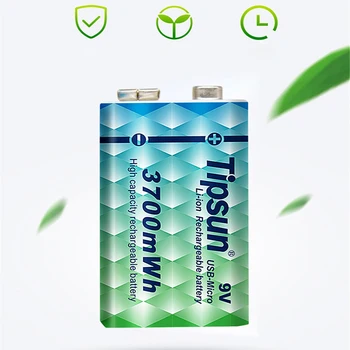 

9V lithium rechargeable battery 3700mWh multimeter Microphone 6F22usb battery for Microphone Toy Remote Control drop shipping