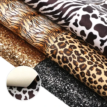 

6pcs/lot 20*34cm Leopard Zebra Printed Faux Synthetic Leather Fabric Set for Bows leather Sheet DIY Handmade Materials,1Yc10739