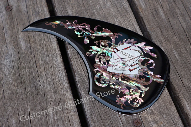 2020 New 2 mm thickness Acoustic guitar pick guard Abalone inlays pick-guard thick celluloid pickguards with self sticker | Спорт и
