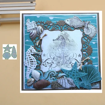 

Lucky Goddess Craft Metal cutting dies Starfish & scallop conch Scrapbook paper craft knife mould blade punch stencils dies 2020