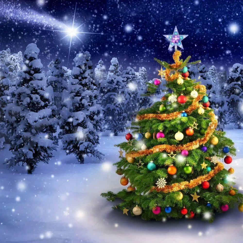 B-рождественская елка Топпер Звездные огни красочные рождественские елки топ светодиодный светильник Вечерние огни Рождество для праздников и вечеринок украшения