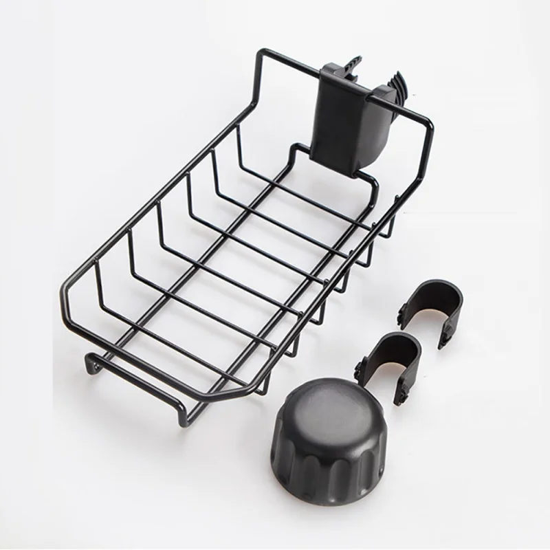 

Stainless Steel Adjustable Faucet Rack Rag Drain Rack Household Kitchen No Need To Punching Storage Rack N06