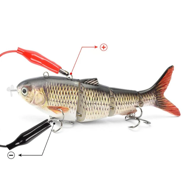 Robotic Swimming Fishing Electric Lures 5.12 USB Rechargeable LED Light  4-Segement Wobbler Multi Jointed Swimbaits Hard Lures Fishing Tackle