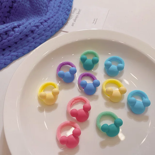 100Psc/Set Lovely Colorful Hair Bands For Girls Nylon Hair Ties Kids Candy Color Elastic Rubber Band Scrunchie Hair Accessories 10pcs