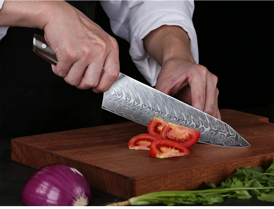 Turwho 7 Pcs Best Kitchen Knives Sets With Excellent Acacia Wood/knife Set  Block Super Sharp Japanese Damascus Steel Knives Set - Knife Sets -  AliExpress