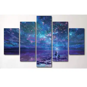 

5D Scenery Sky Diamond Embroidery Living Room Decor Multi Collages Full Round Diamond Painting Cross Stitch Gift DIY 5psc/Set
