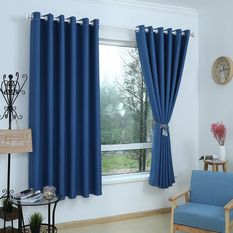 70%-90% High Shade Rate Blackout Curtains for Bedroom Solid Color Window Living Room Short Kitchen Curtain Drapes | Дом и сад