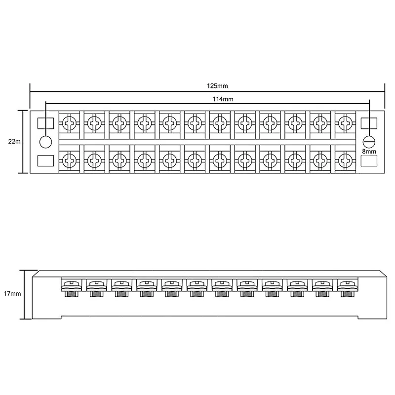 12 позиции Dual Row обтянутый блочный 600V 15A электрического оснащения Электрический барьер винт терминал инструмента Запчасти аксессуары