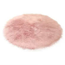 Круглый мягкий коврик из искусственного меха овчины для спальни гостиной, ковер из искусственной шерсти, белый ковер из искусственного меха, прикроватные коврики
