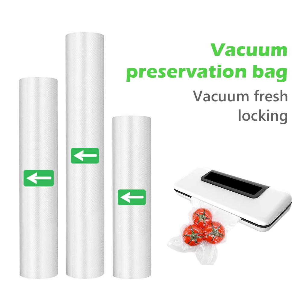 3 Rolls Kitchen Food Vacuum Storage Bags For Vacuum Sealer 20/25/28/30*500cm Packaging Bags Keep Fresh Transparent
