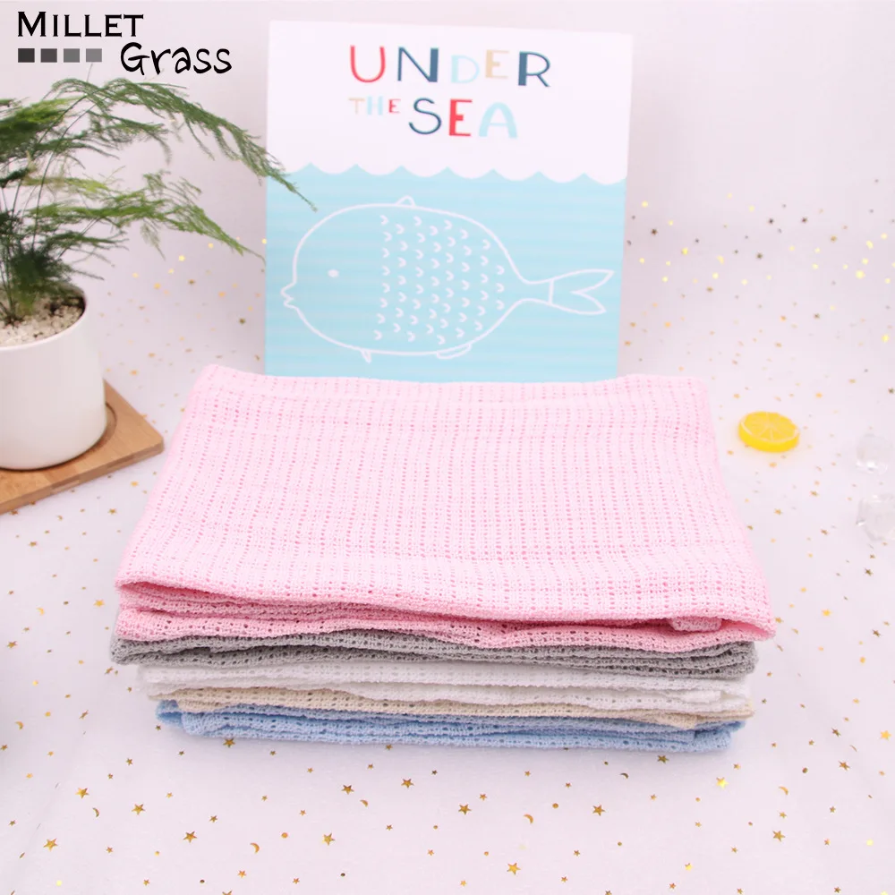 Cotton Hole Blanket For Infants And Children Summer Cool Cover Blanket Breathable Soft For Pushchair
