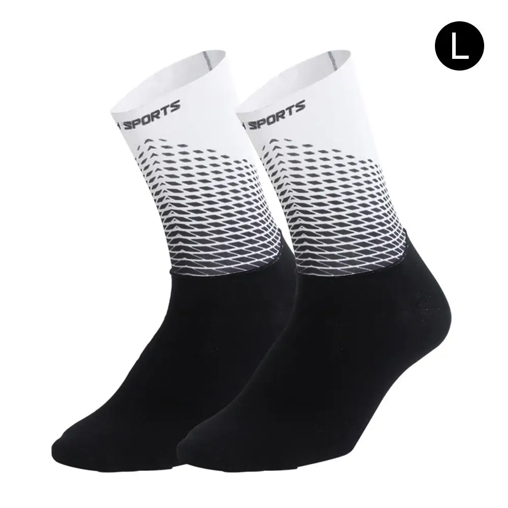 White Высококачественные мужские футбольные носки для велосипедистов, женские носки для горного велосипеда, дышащие носки для шоссейного велосипеда, носки для спорта на открытом воздухе - Цвет: White