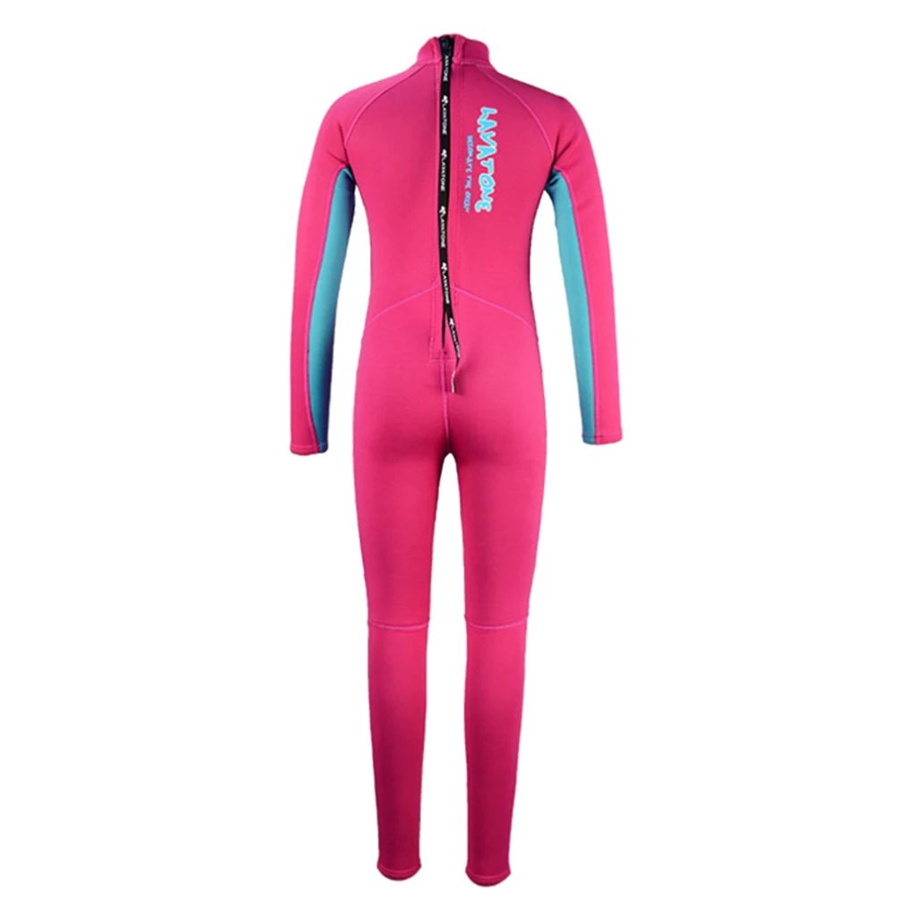 Kids Wetsuit Neoprene 2mm Long Sleeve One Piece UV Protection Swimsuit Fullbody Diving Suit for Surfing Snorkeling 