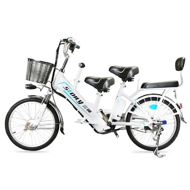 Электрический скутер 48 в 240 Вт два колеса электрические велосипеды 20 дюймов Assistent power Электрический скутер для взрослых с двумя сиденьями - Цвет: 20inch White