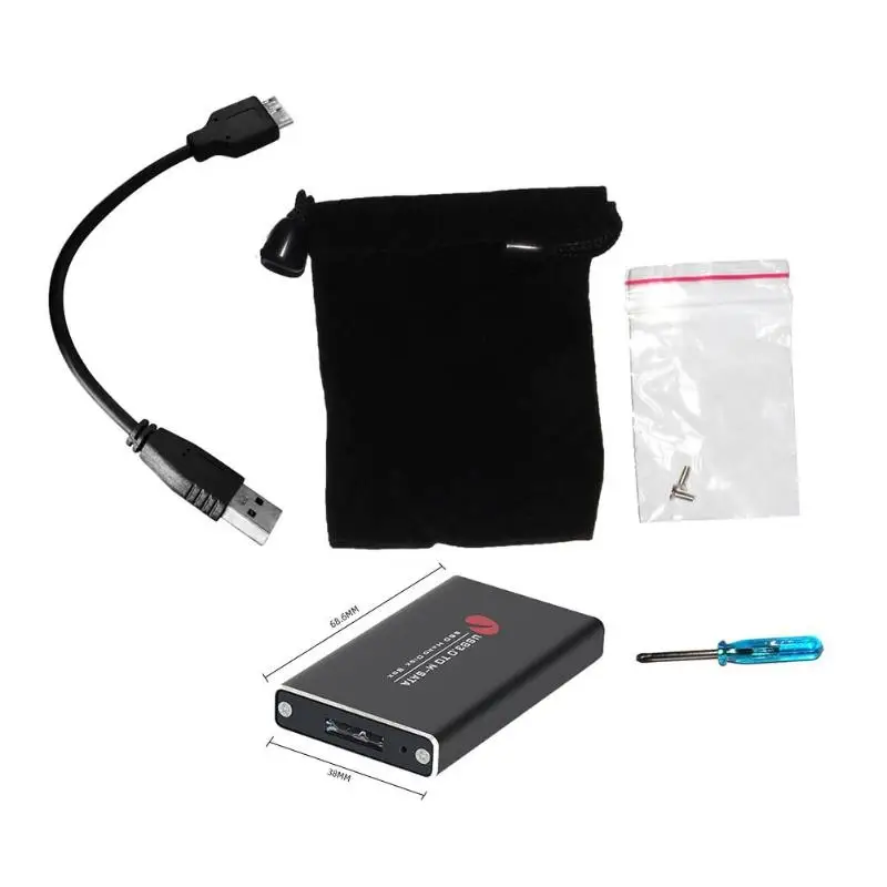 USB 3,0 к MSATA SSD мобильный корпус из алюминиевого сплава 6 Гбит/с Твердотельный накопитель коробка внешний корпус HDD Внешний твердотельный жесткий ящик