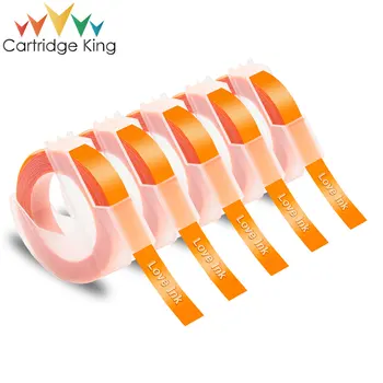 

5pc 9mm Fluorescent Orange 3D Plastic Embossing Tape for dymo 1610 1880 12965 MoTex E101 Printer Lettering machine