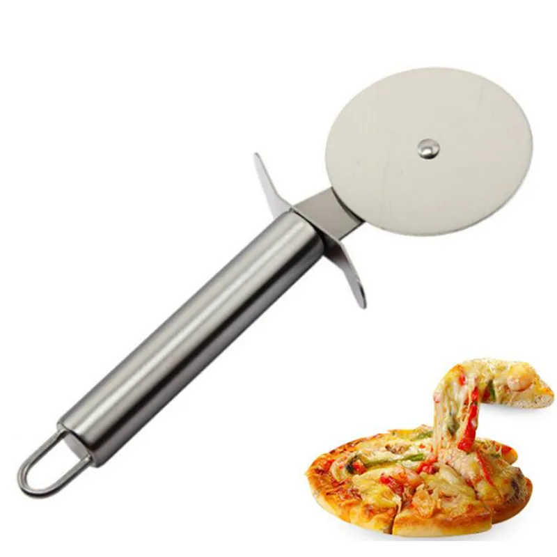 Stainless Steel Pizza Cutter single Roller Pizza Knife Cutter Pastry Pasta Dough Crimper Kitchen Tools