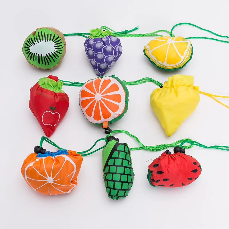

New Cute Fruit Prints Folding Reusable Shopping Bags Casual Multicolor Grocery Shopping Bag Watermelon Strawberry Eco Tote Pouch