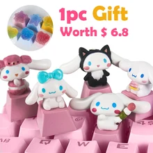 Teclado mecânico do jogo keycap personalidade design dos desenhos animados eixo r4 bonito cão de canela grande orelha cão personalizado chave boné